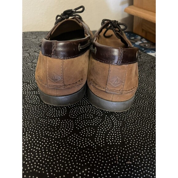 Sperry Top Sider 2 Eye Boat Shoes Mens 14 M Sahara w/ Dark Leather Trim Preppy main image 4